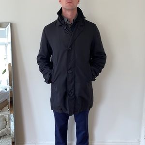 Black Burberry jacket with zip-in vest